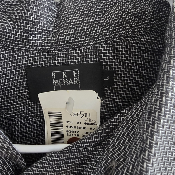 Ike Behar grey long button down long sleeved dress shirt size Large NWT - Picture 5 of 5